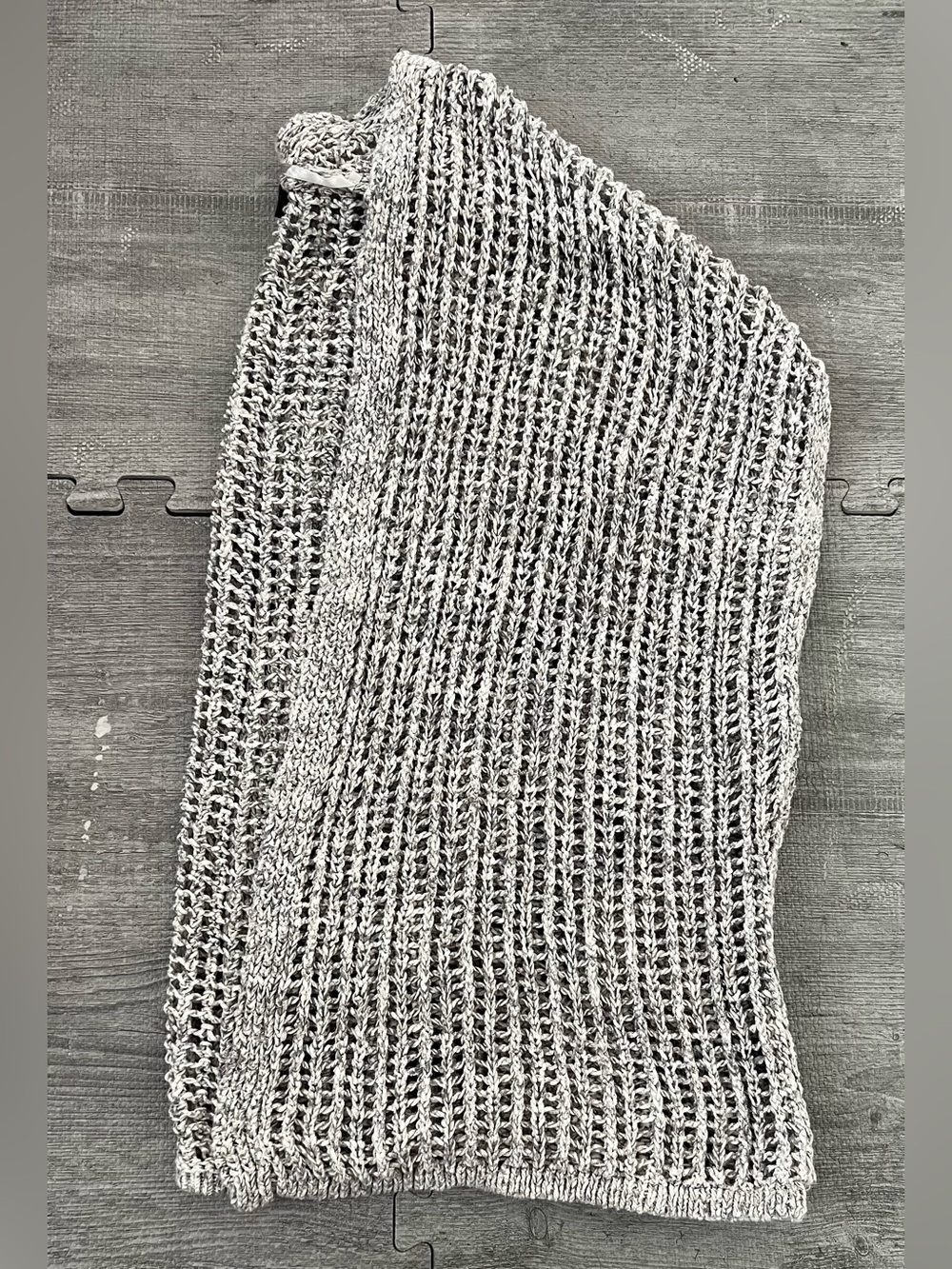 Lane Bryant Women's Gray Open-Knit Solid Cardigan Sweater Plus